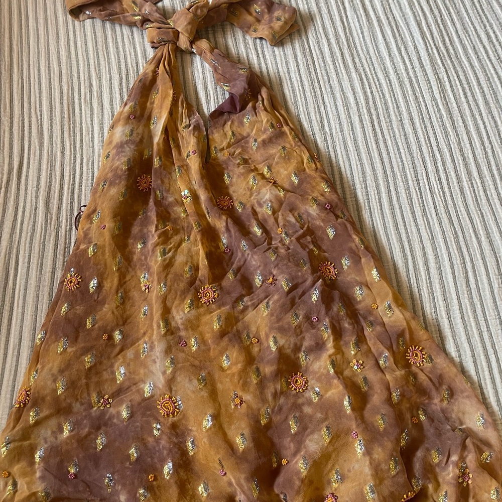 Ara Mauve and Gold Patterned Dress